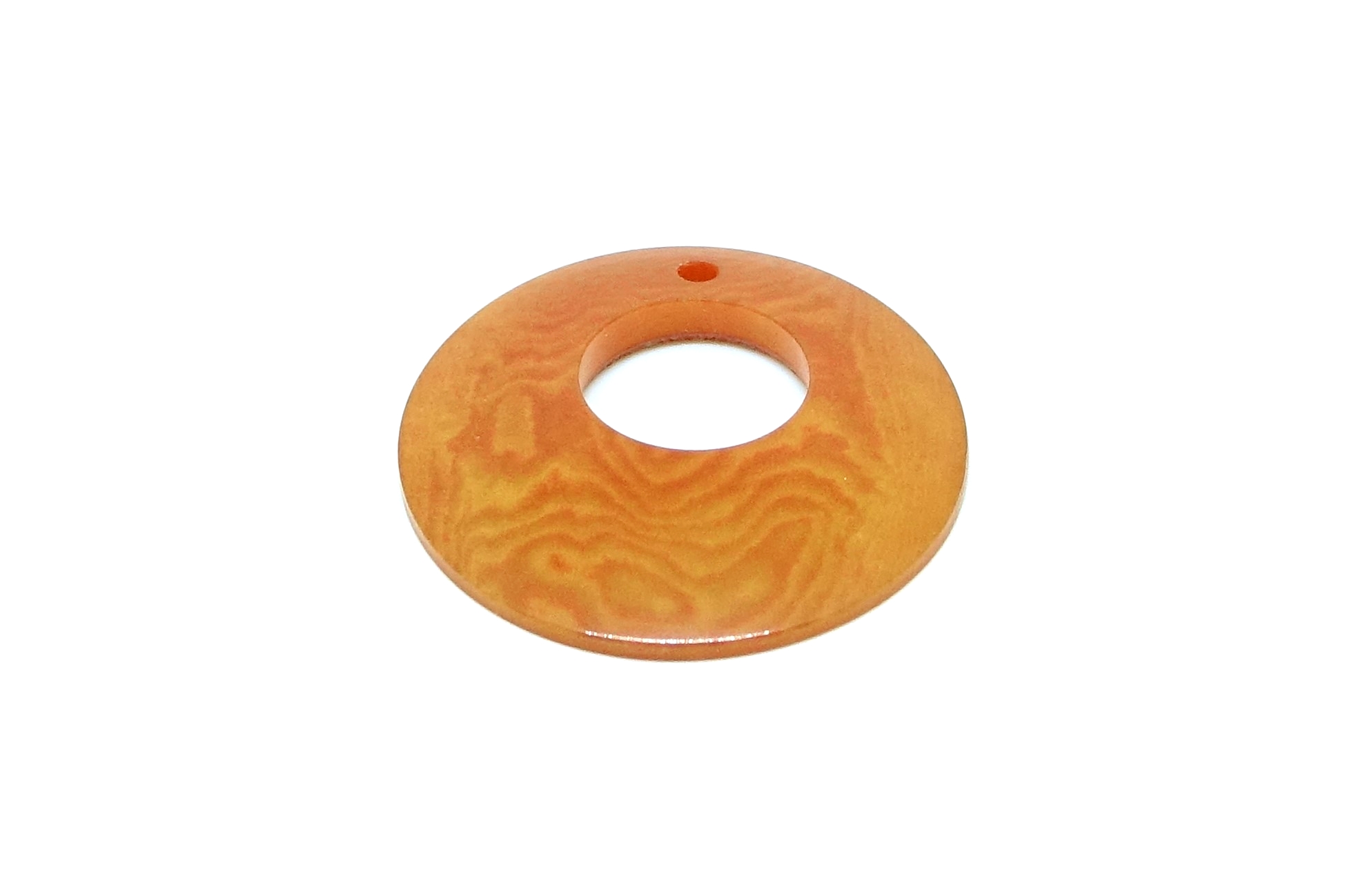 Perle tagua cercle orange