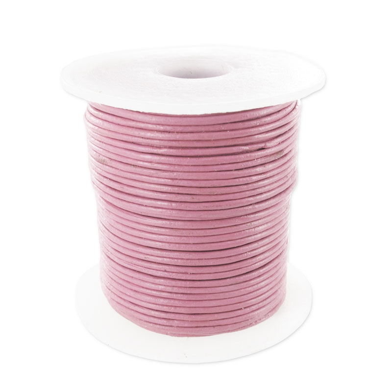 Cordon Cuir Vieux Rose