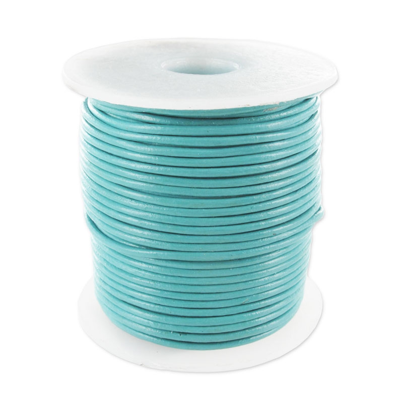 Cordon cuir turquoise