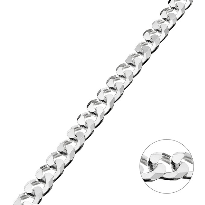 Chaine gourmette 5mm argent