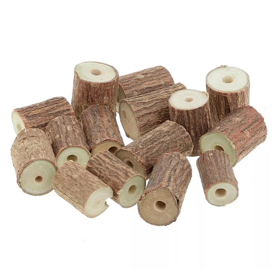 Perles en bois de noisetier