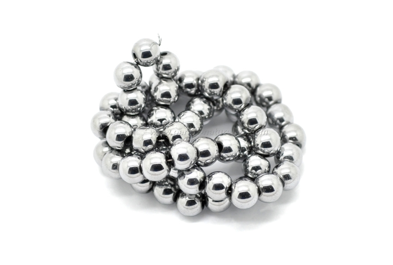 Perle hématite argenté