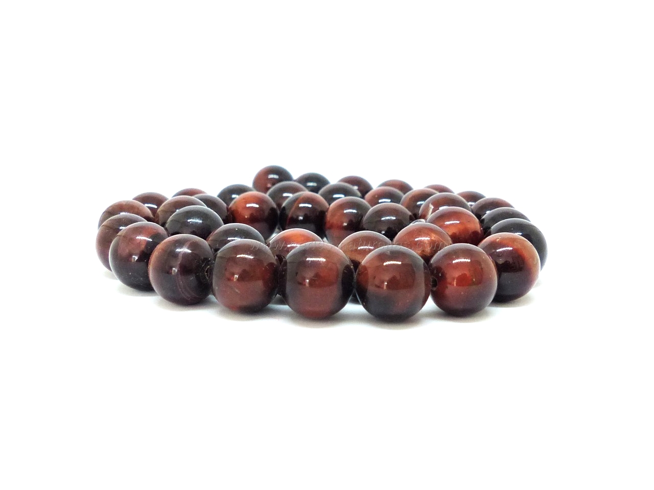 Perles oeil de tigre rouge
