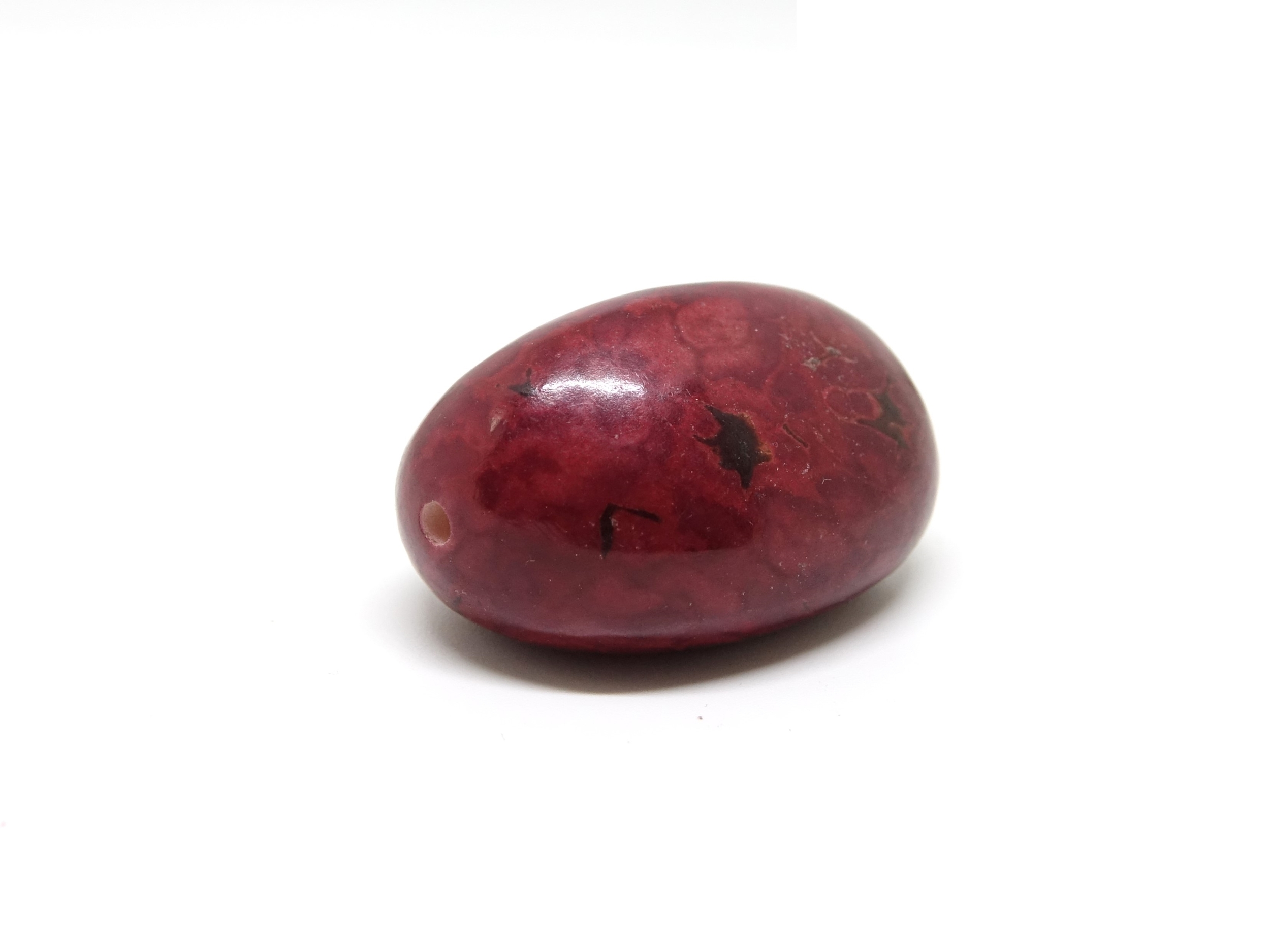 Tagua marbre rouge foncé