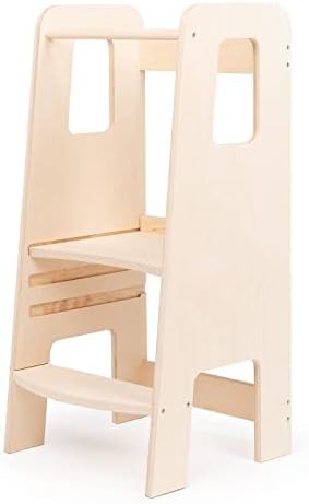 Ully by moblì : tour d\'apprentissage en bois naturel (contreplaqué) avec étagères réglables