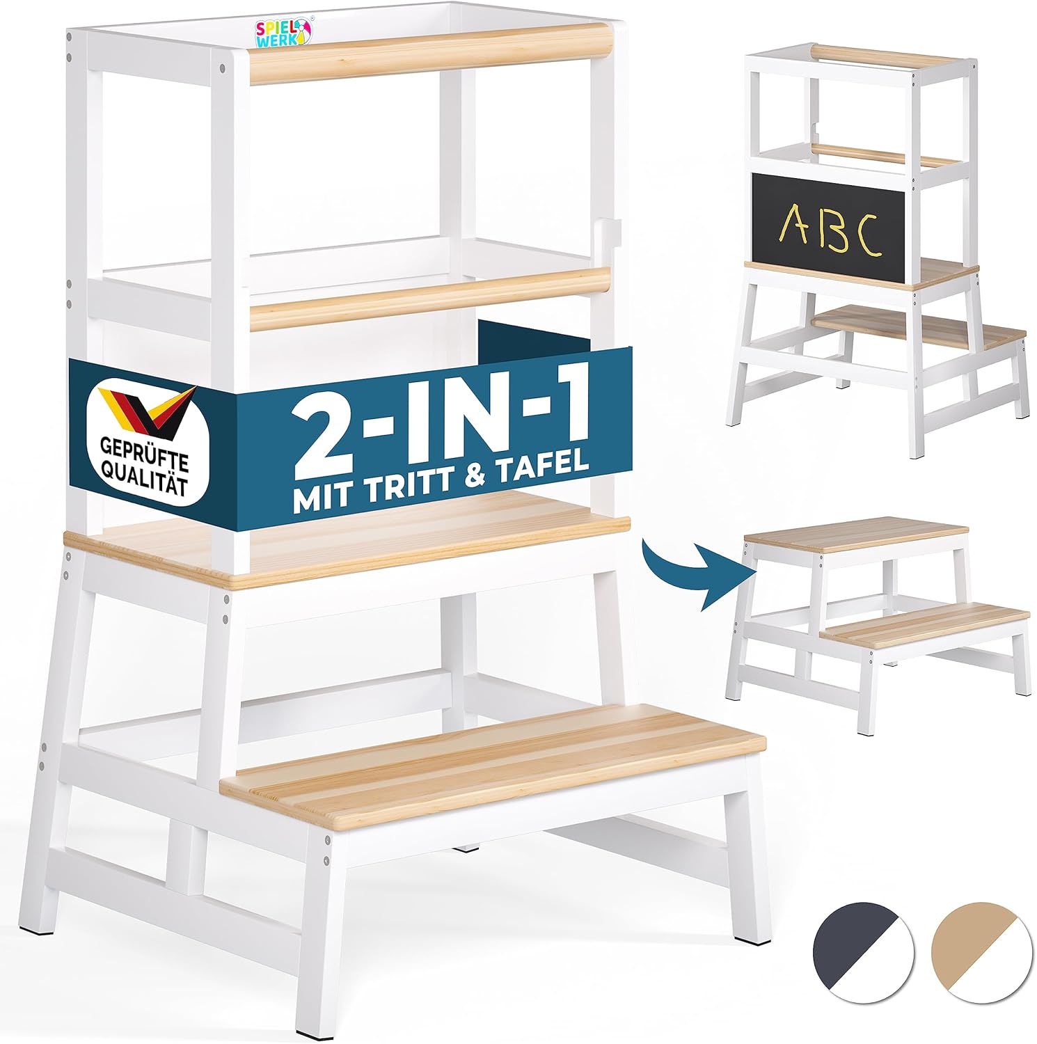 Tour d\'apprentissage en pin blanc pour enfants