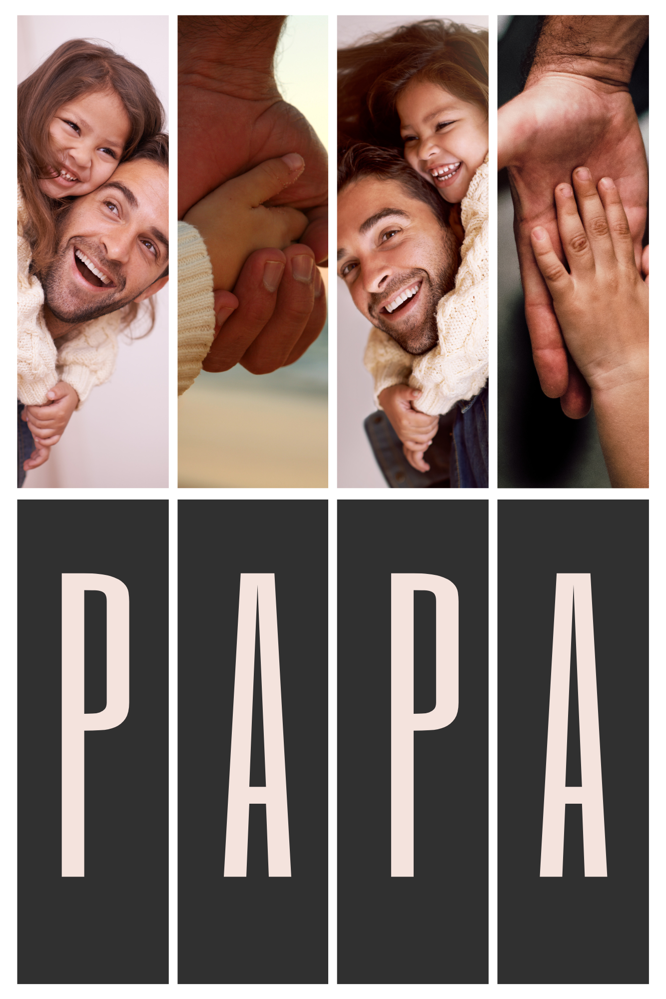 Cream and Black Modern Fathers Day Photo Collage