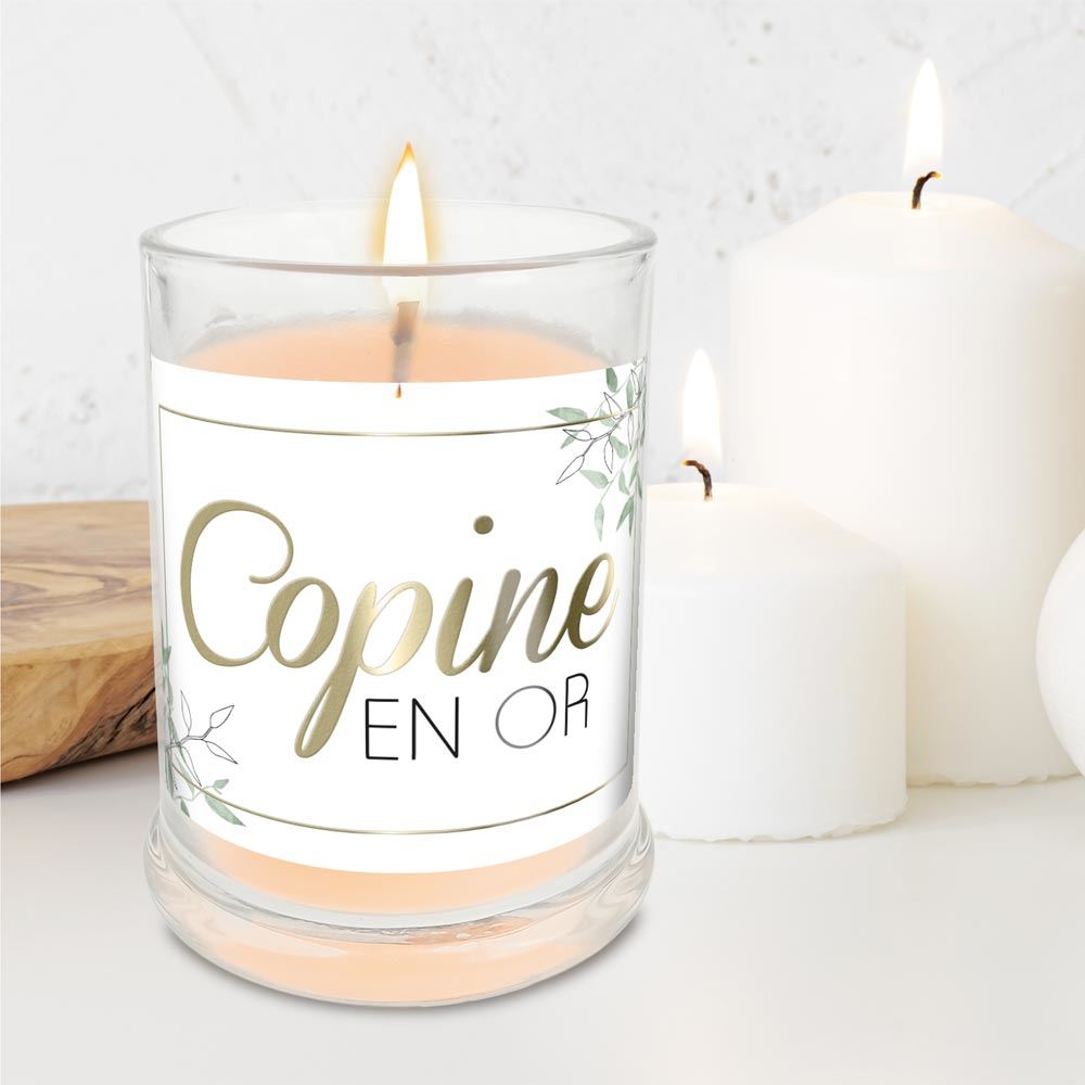 Achat Bougie végétale Ma super copine pour la vie ambre vanille en gros