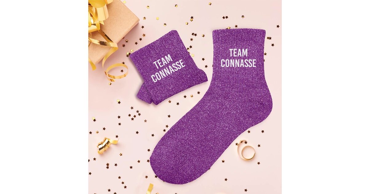 Chaussettes Paillettes « Team Connasse » – Lot De 5 Paires – Modèle Argenté – Pour Un Look Décalé Et Fun