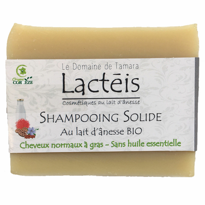 Shampoing solide certifié BIO - Au lait d'ânesse frais et BIO - Cheveux Normaux à gras - Sans huile essentielle