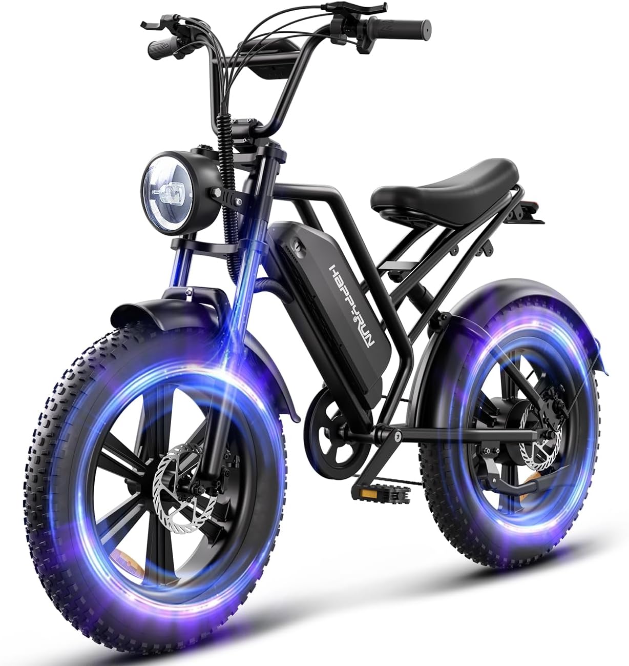 1500W Moped Style Electric Bike | Adult eBikes - 48V 18Ah Removable Battery | 60+ Mile | 32MPH Top Speed - All Terrain Fat Tire Electric Bike for Mountains, Snow, Sand, Road G50