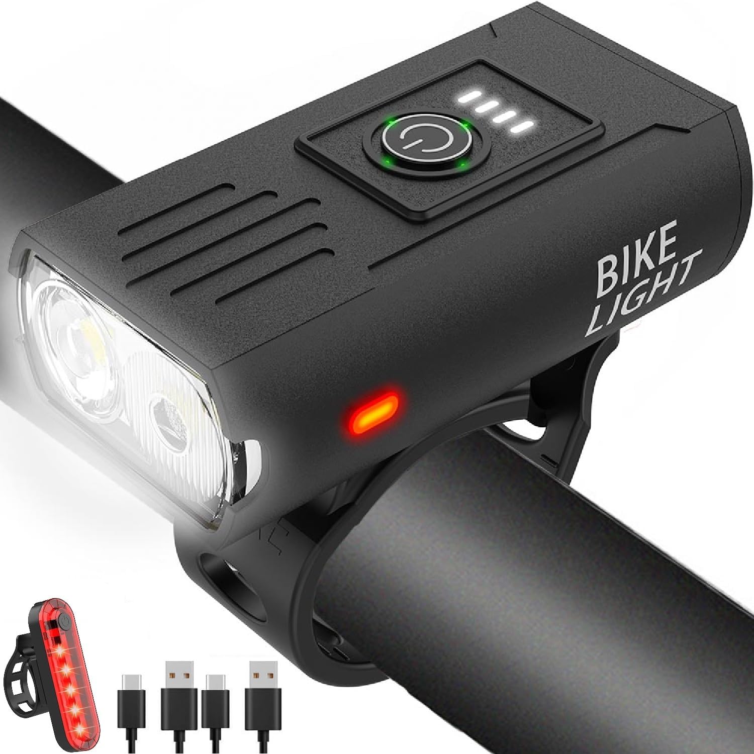 Bright Bicycle Headlight & Taillight Set