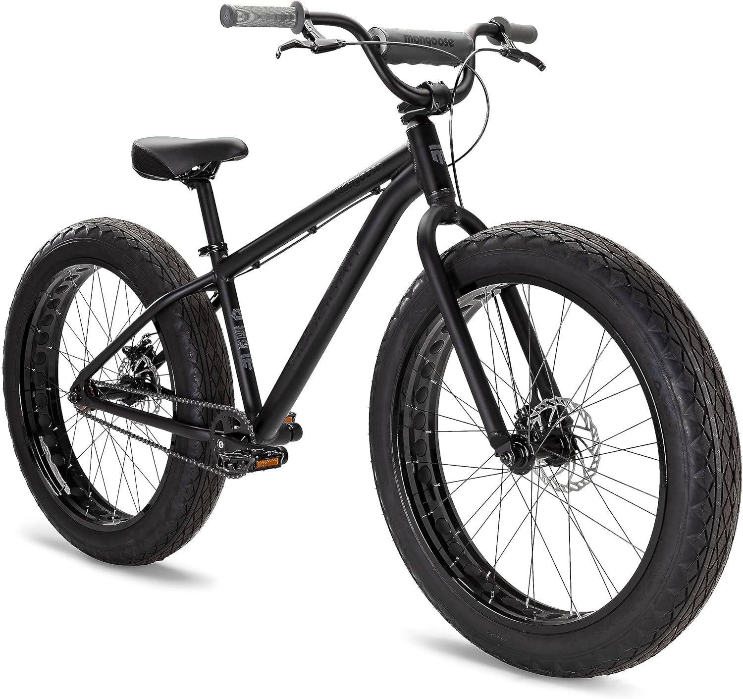 Mongoose Hooligan AL Adult, Fat Tire BMX Bike, Lightweight Aluminum Frame, Multiple Speed Options, Disc Brakes
