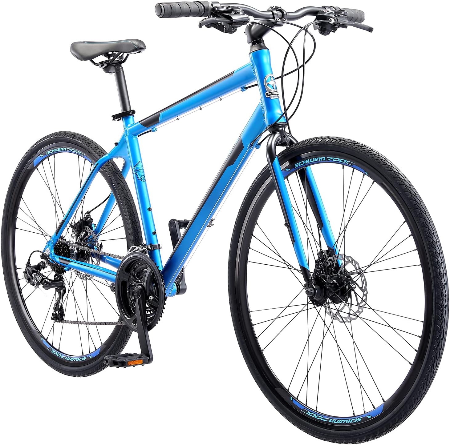 Schwinn Volare Hybrid Sports Road Bike, Men and Women, Aluminum Frames, 700c Wheels, Flat and Drop Handle Bar Options, Multiple Speed Drivetrains