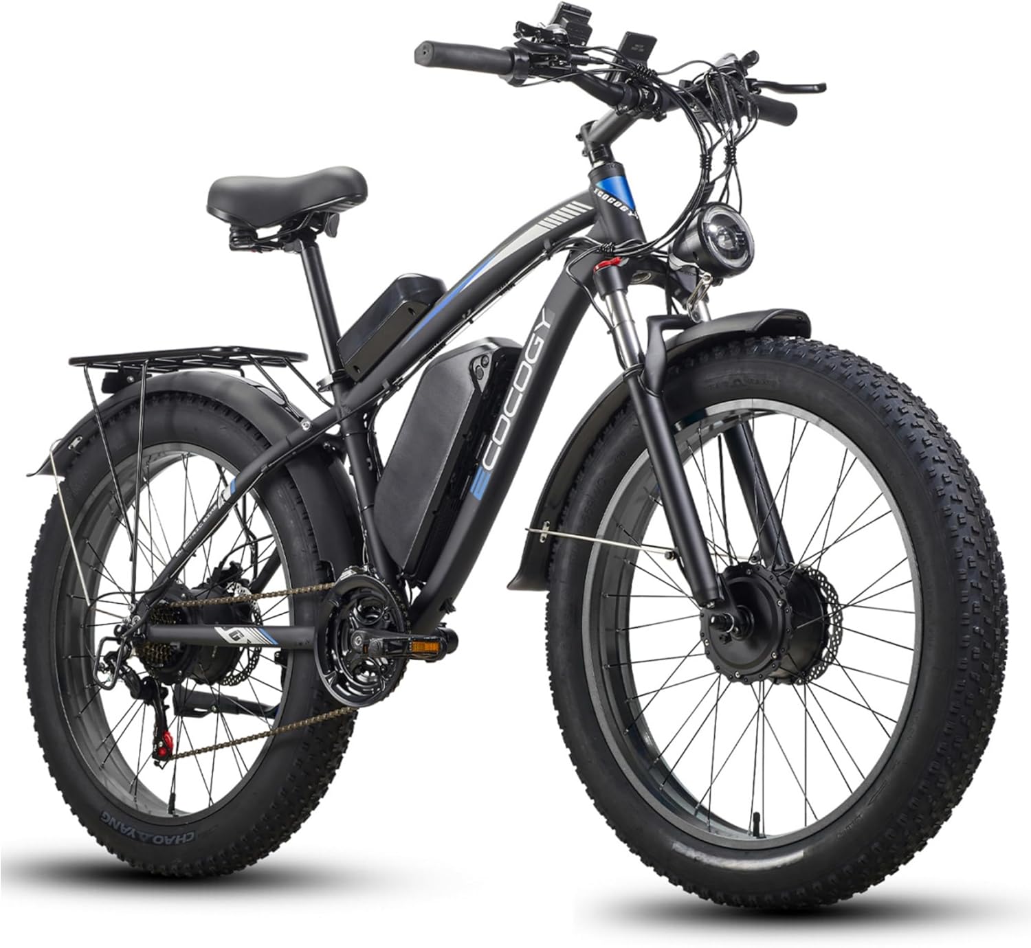 Electric Bike for Adults, 4000W Peak 5000W Dual Motor Ebike, 52V 25AH/32AH 30-100 Miles Up to 45 MPH 26 Fat Tire Electric Bicycles All Terrain with Front Suspension 7 Speed Electric Mountain Bike