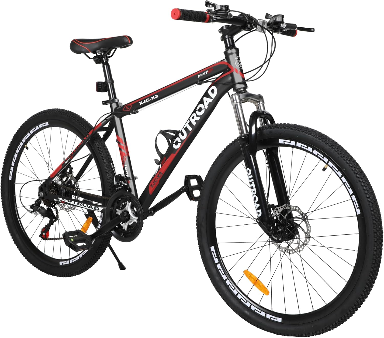 26 Inch Mountain Bike, Aluminum Frame, 21-Speed Dual Disc Brake Bicycle with Lock-Out Suspension Fork, Nomal Wheels Bicycles for Men and Women