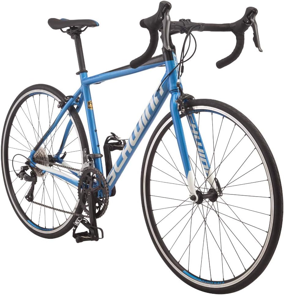 Schwinn Fastback Adult Performance Road Bike, Beginner to Intermediate Bicycle Riders, Aluminum Frame, 700c Wheels, 14-18 Speed Drivetrain Blue Large Frame/AL Claris