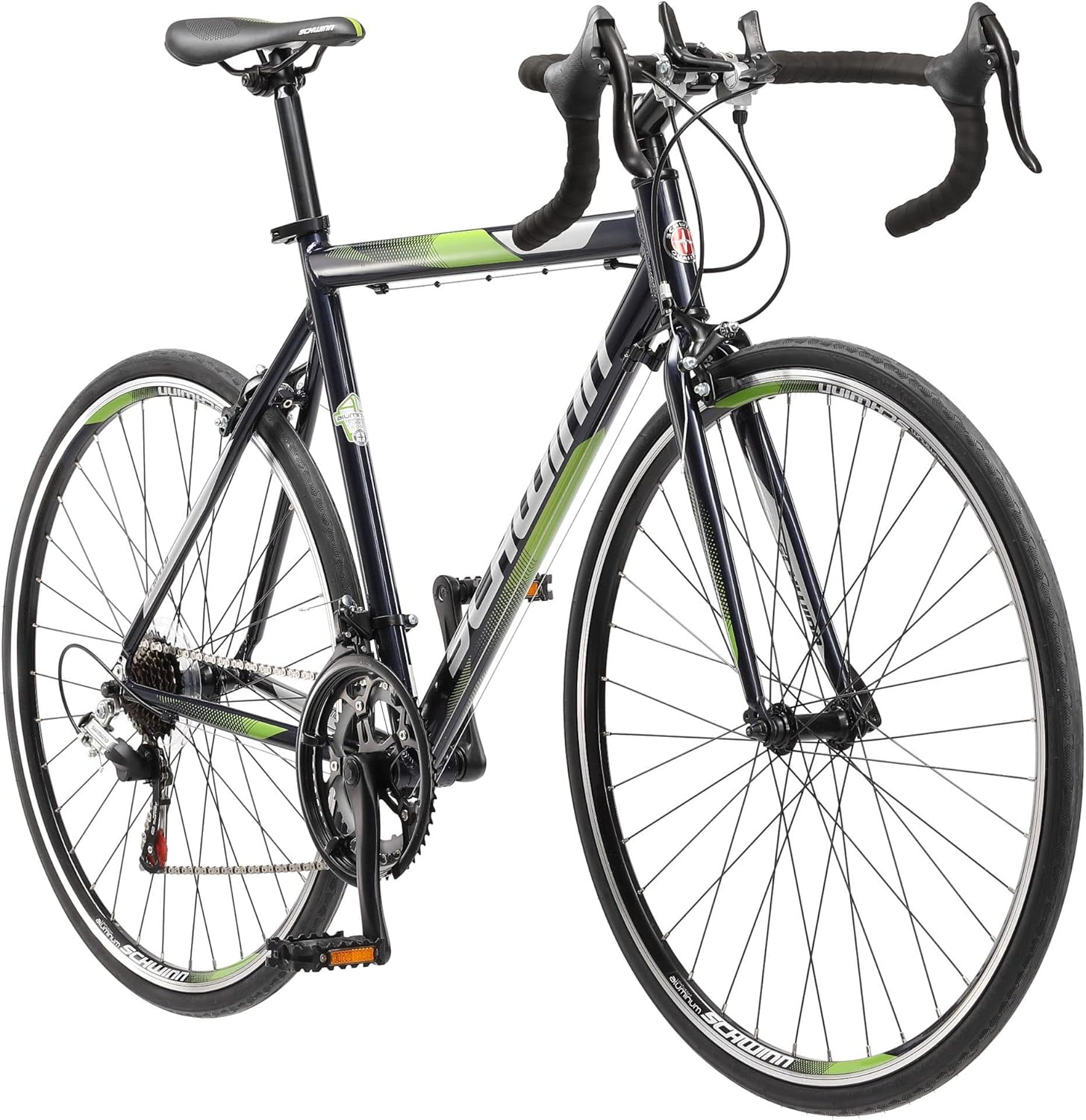 Schwinn Volare Hybrid Sports Road Bike, Men and Women, Aluminum Frames, 700c Wheels, Flat and Drop Handle Bar Options, Multiple Speed Drivetrains Volare 1300 Green Volare 1300/21-Inch Frame
