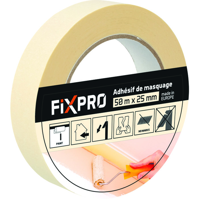 RUB ADHES CREPE BLANC 50MX25MM