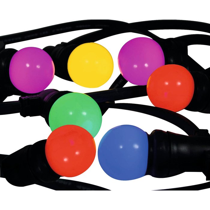 Guirlande INT/EXT LED multicolor Tibelec - Longueur 10 m - 10 ampoules INCLUS
