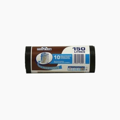 Sacs poubelle renforcés 150 L x 10 (en rouleau)