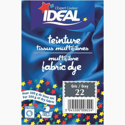 Teinture pour tissu multifibres  gris IDEAL 15g