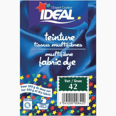 Teinture pour tissu multifibres vert IDEAL 15g