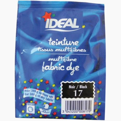 Teinture pour tissu multifibres noir IDEAL 15g