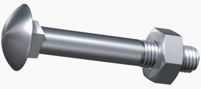 Boulon Japy à tête ronde collet carré zingué blanc