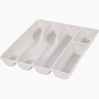 Ramasse couverts économique 5 cases - blanc cérusé