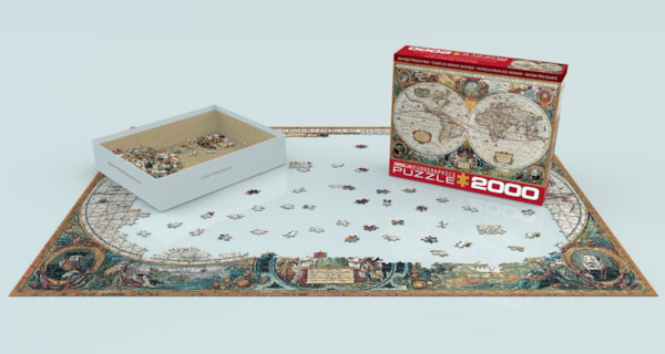 Puzzle-Eurographics-2000-pieces-Carte-du-monde-antique-Materiel-zoom