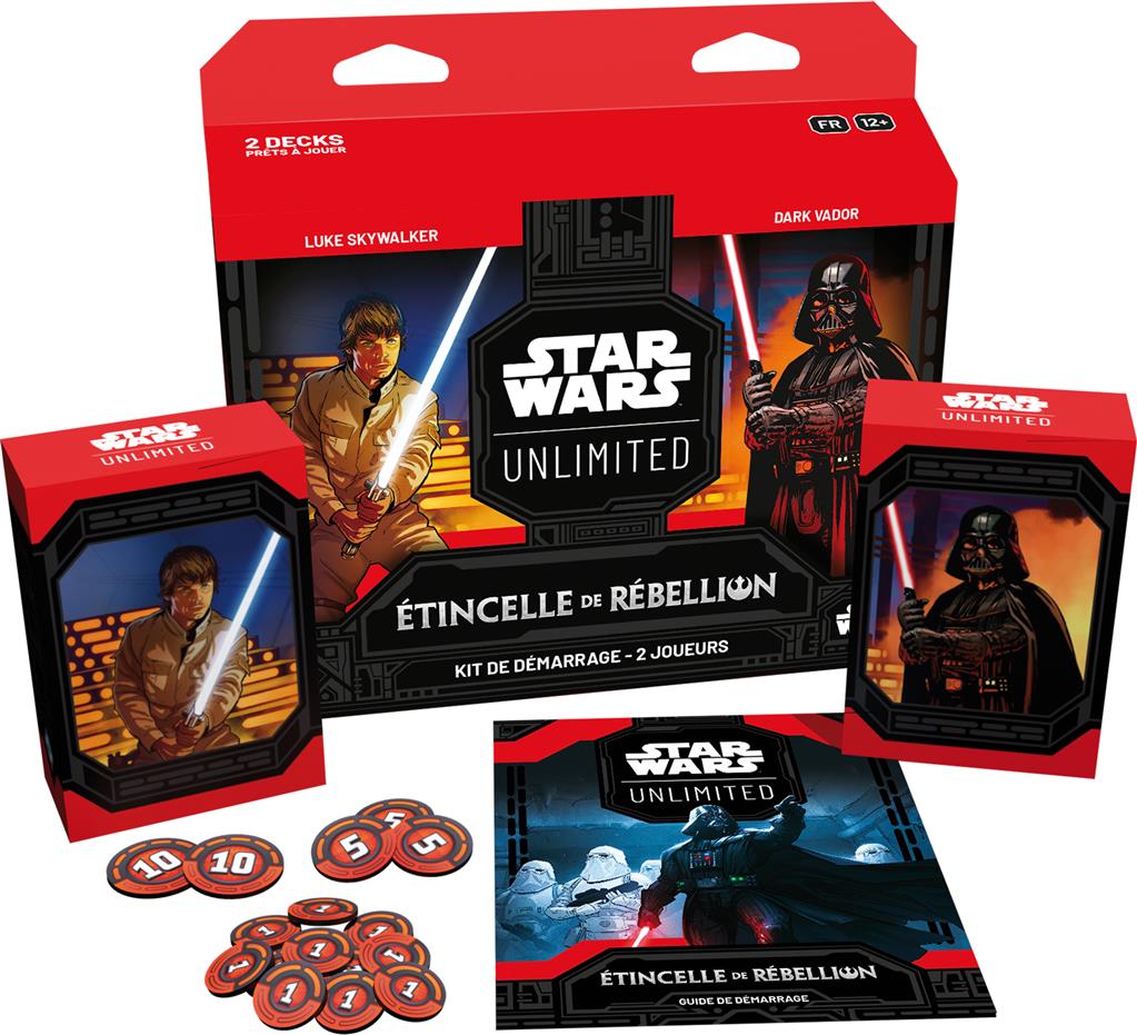 star wars unlimited étincelle de rébellion kit de démarrage 2