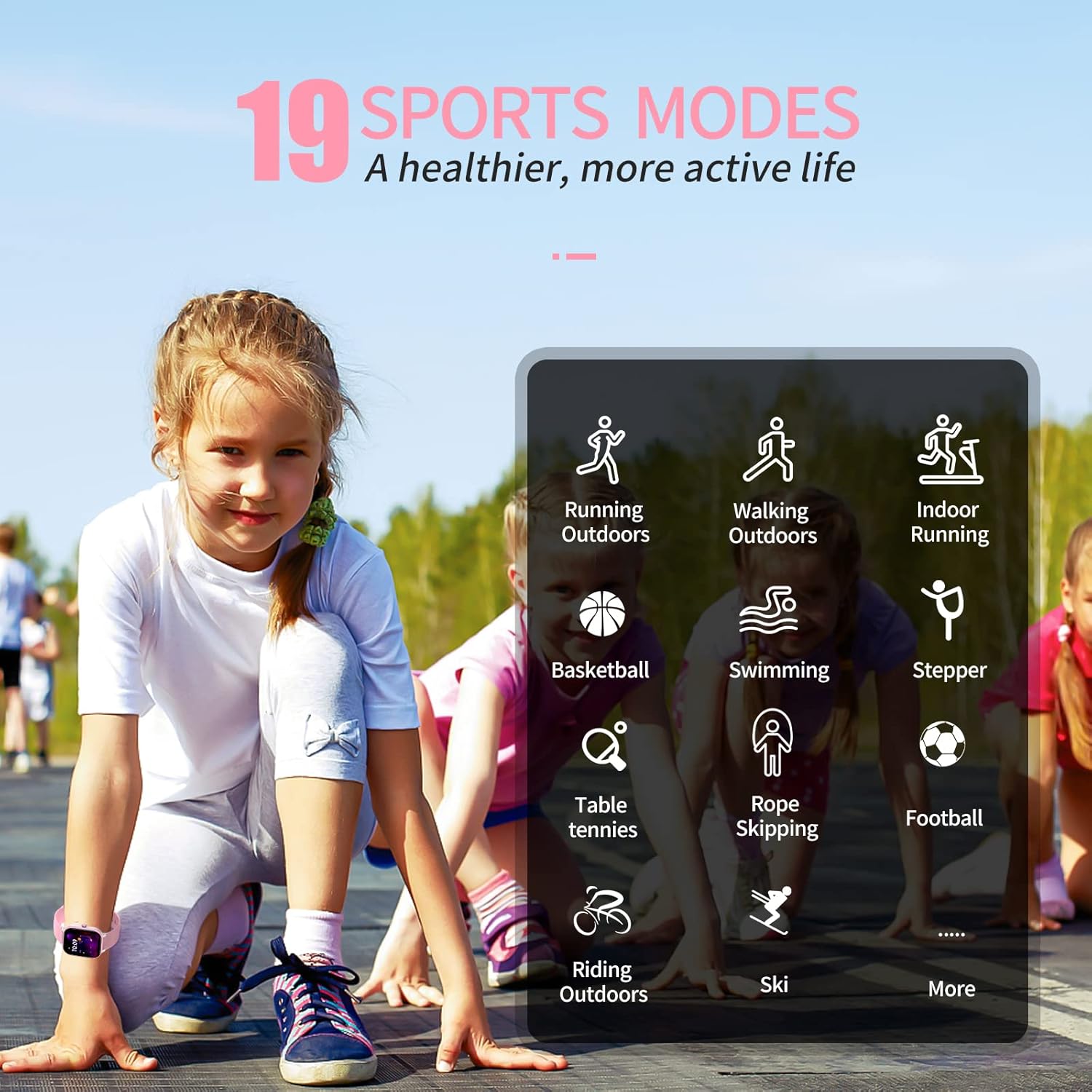 Montre Intelligente pour Enfants,Montre de Suivi d'activité de Fitness