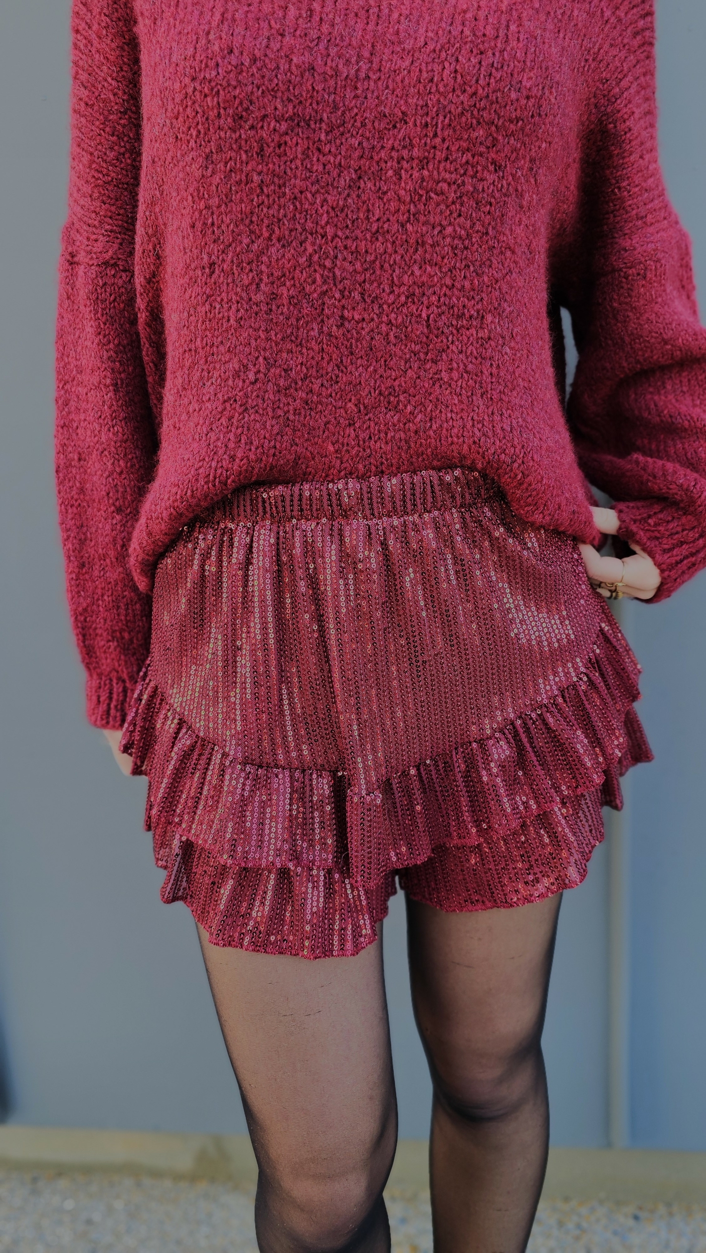 Jupe short Stella bordeaux