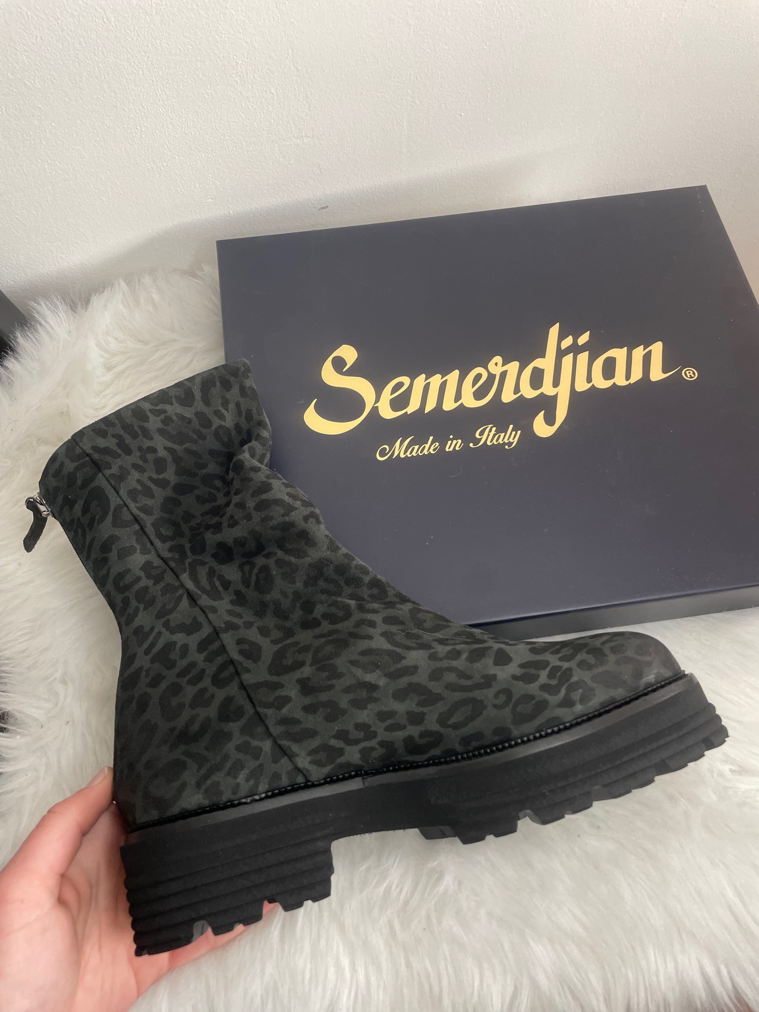 Bottines léopard vert SMR