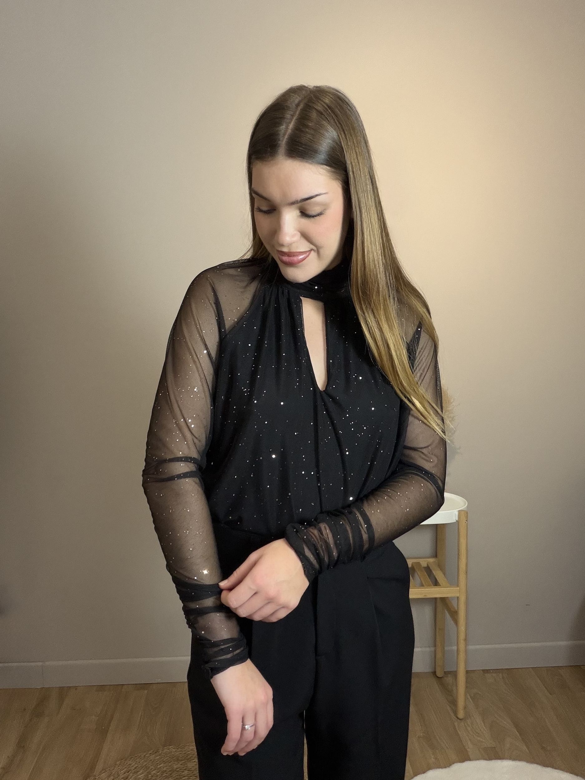 Body Elena paillettes noir