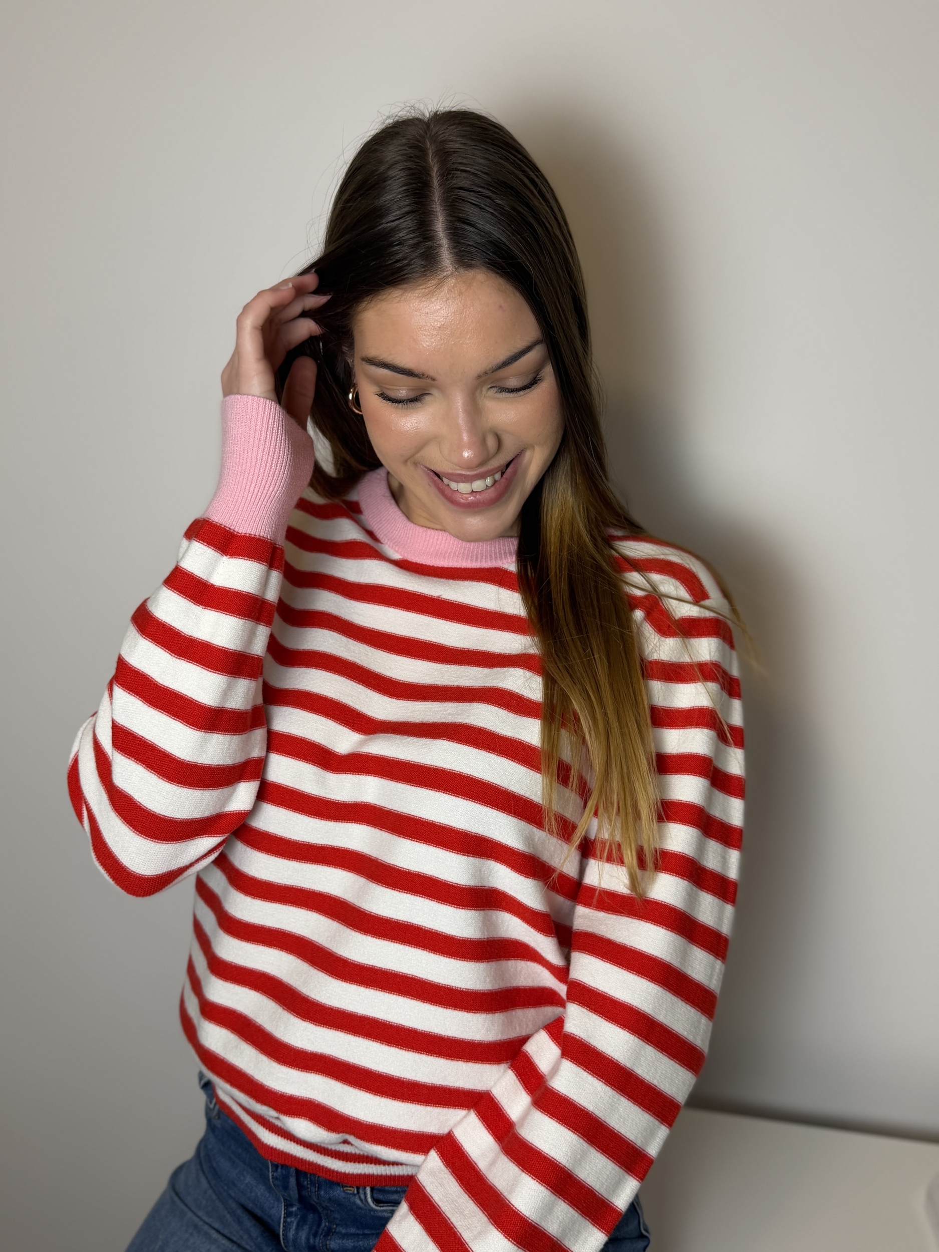 Pull Jade rouge et rose