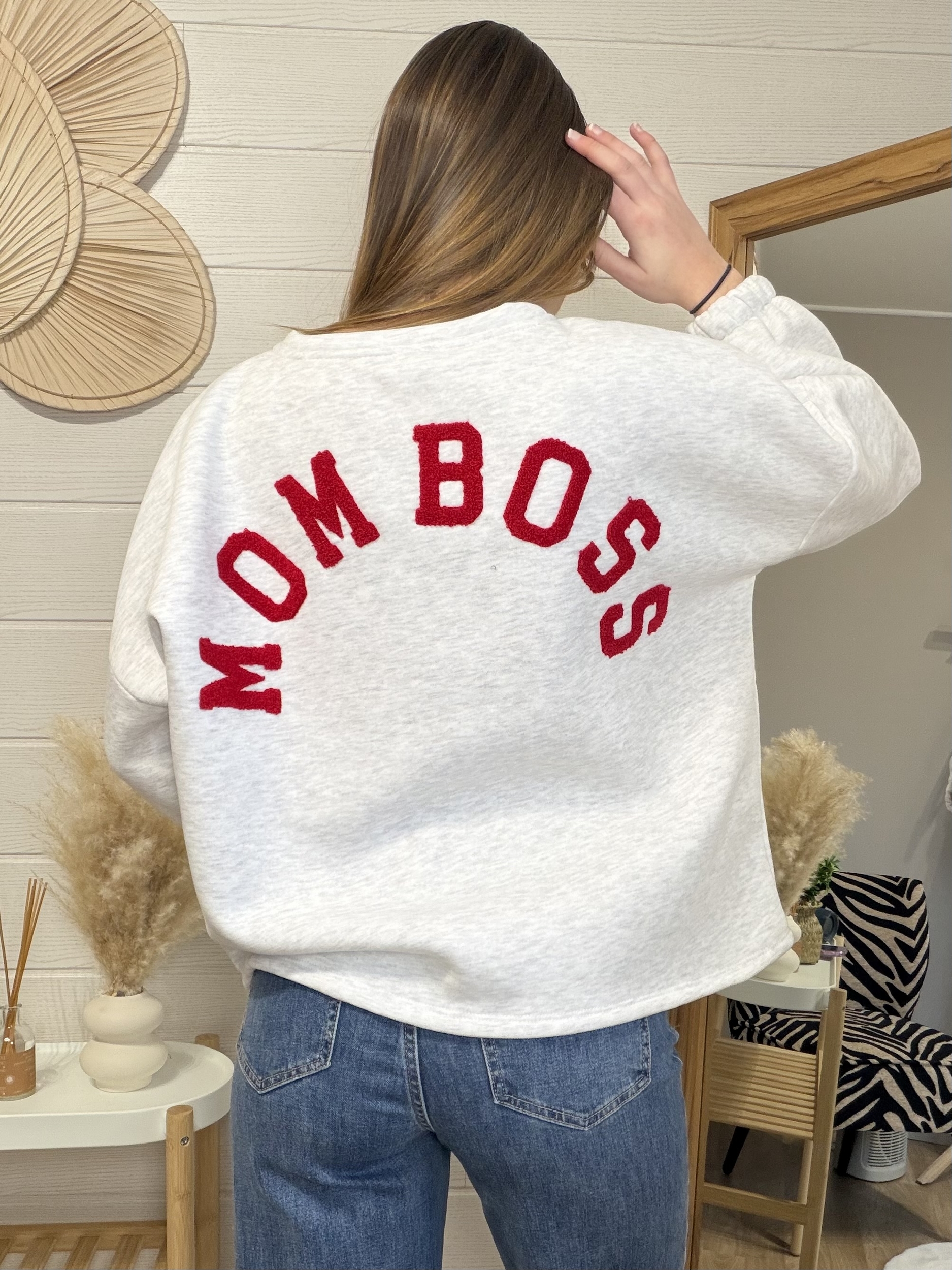 Sweat Boss Mom  gris
