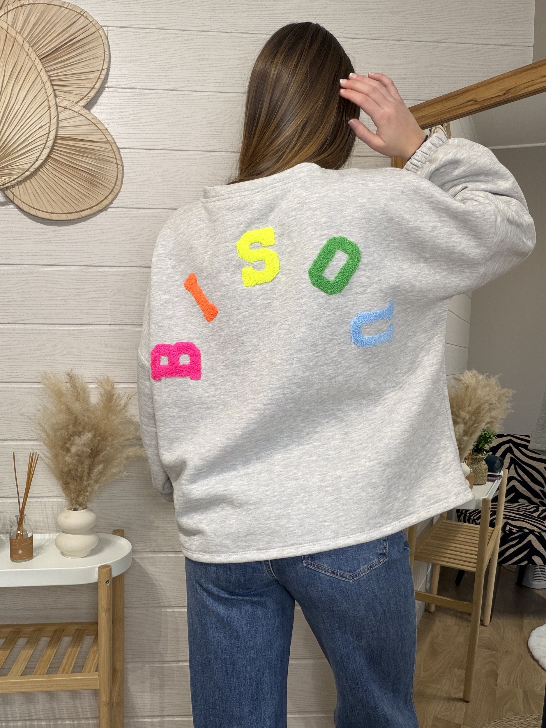 Sweat Bisou gris