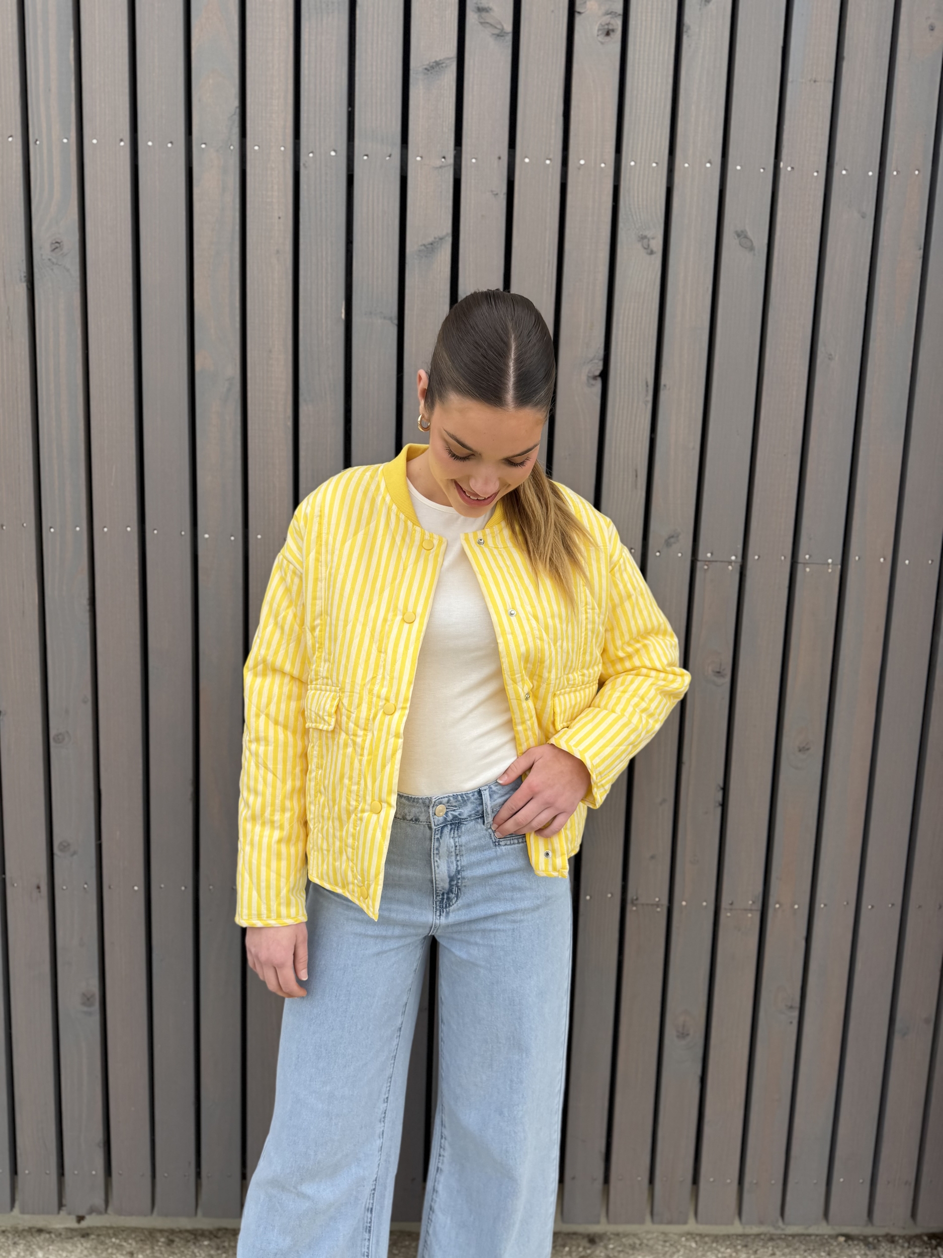 Veste Gabrielle rayée jaune