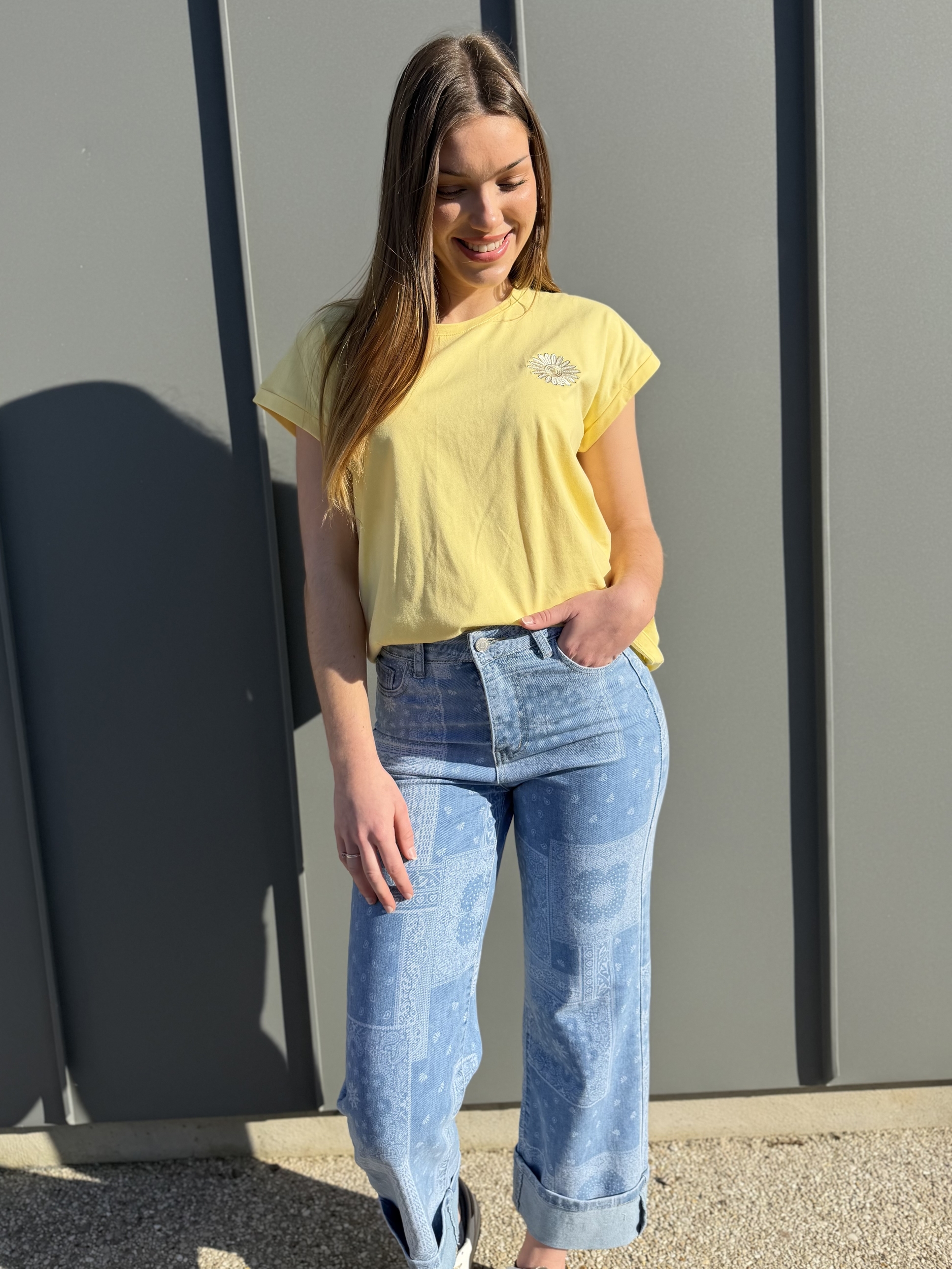 T-shirt Marguerite jaune