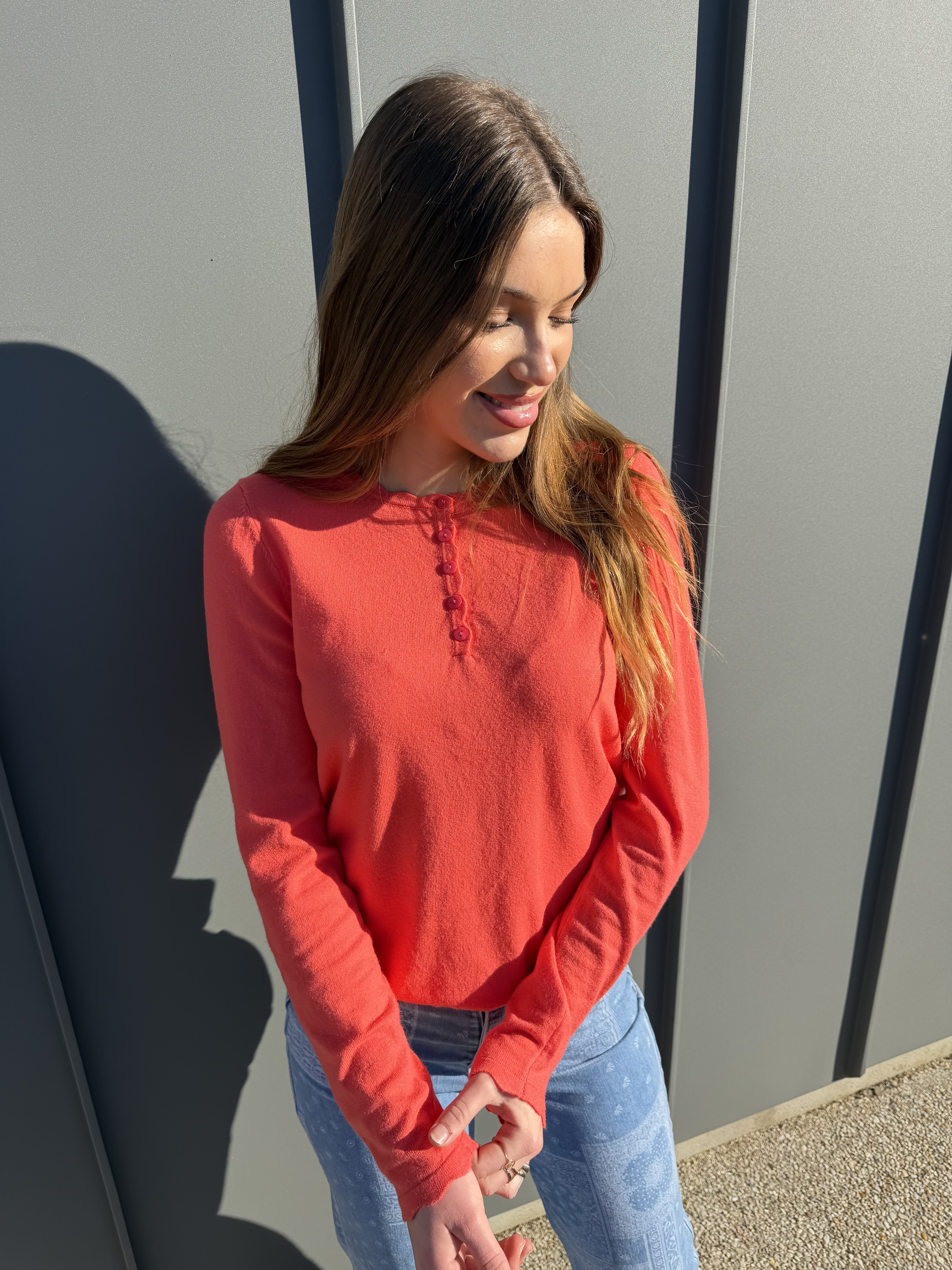 Pull fin Maëlle corail
