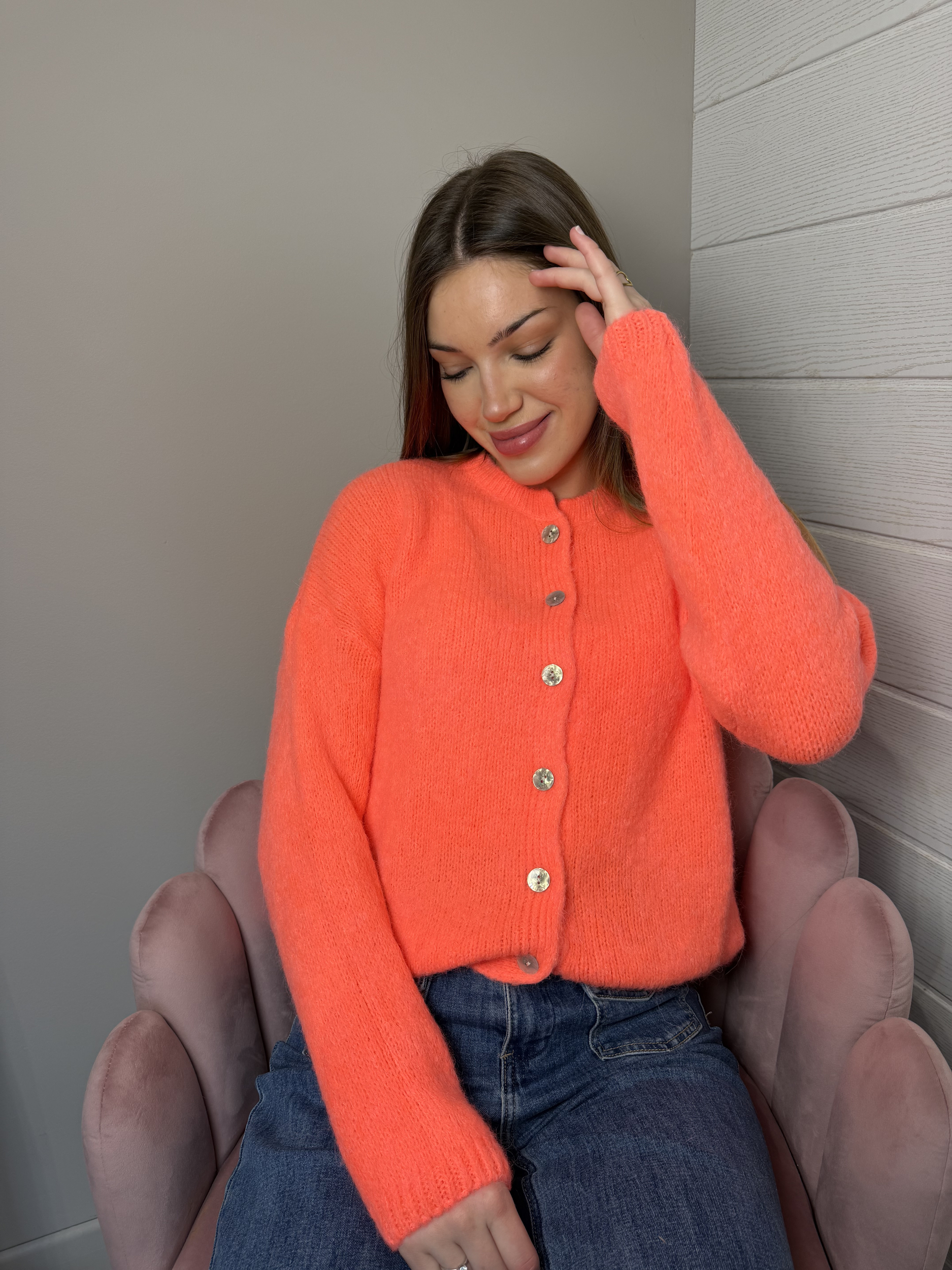 Gilet Lise corail vif