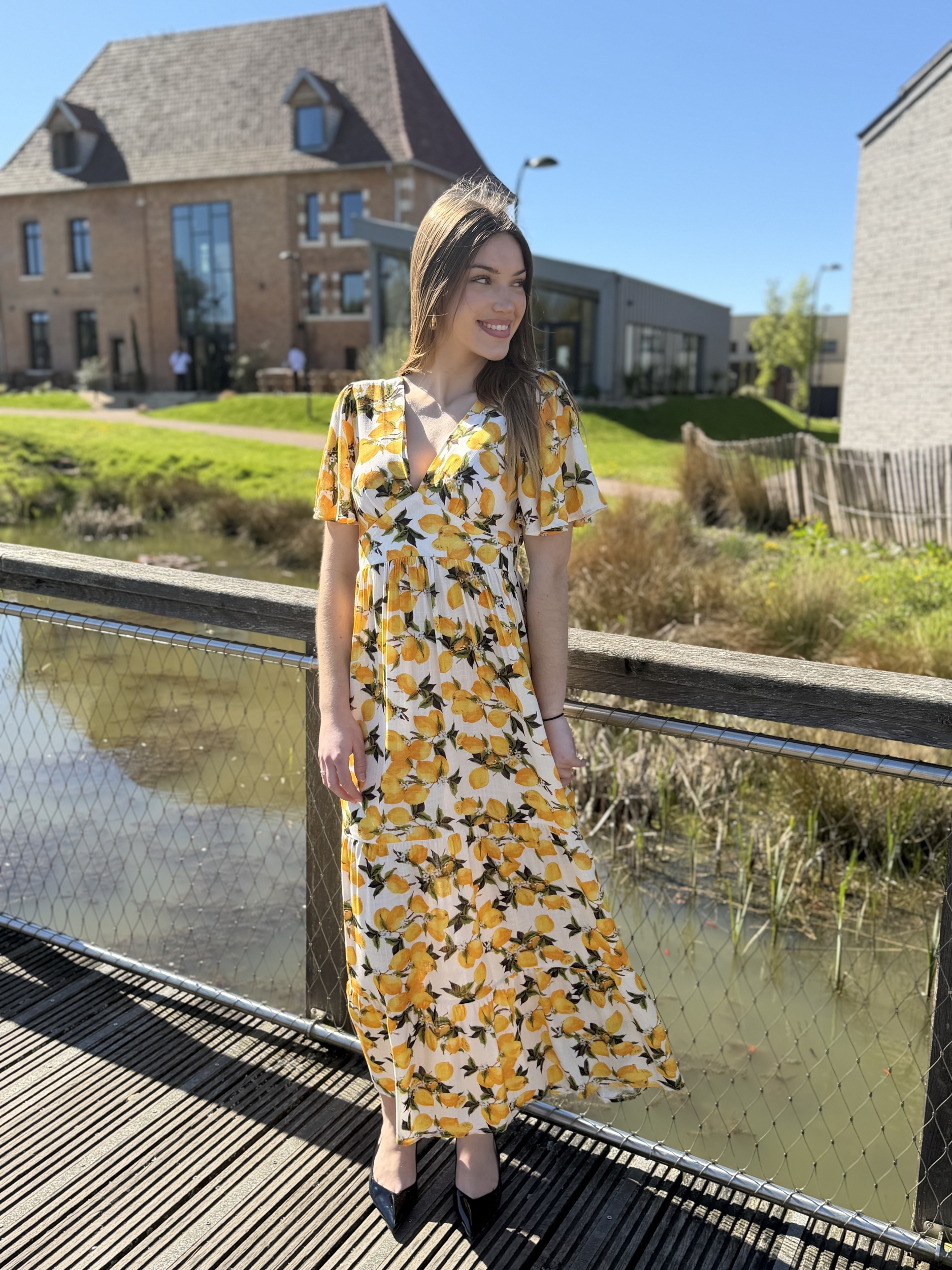 Robe longue citron