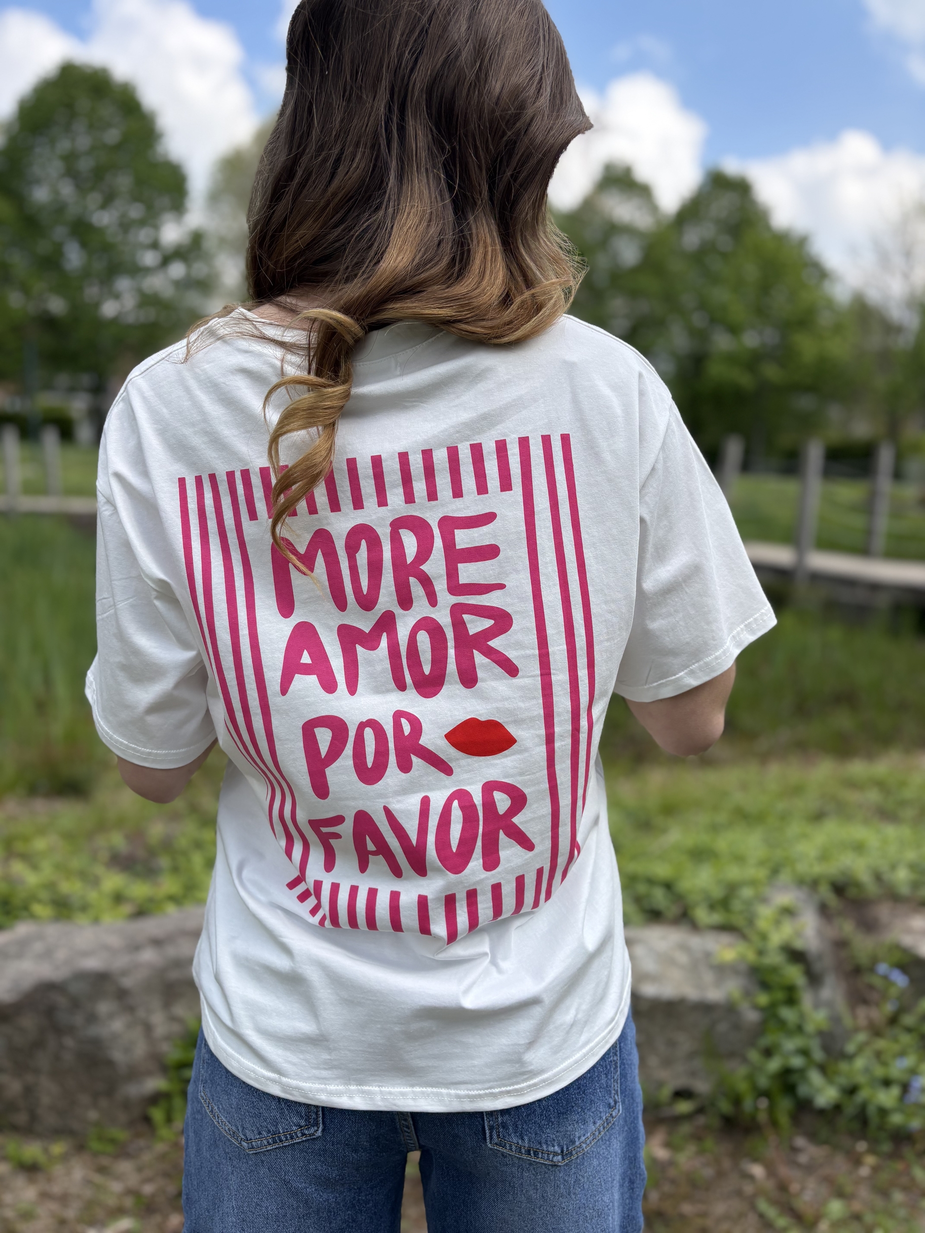 T-shirt More Amor Por Favor rose