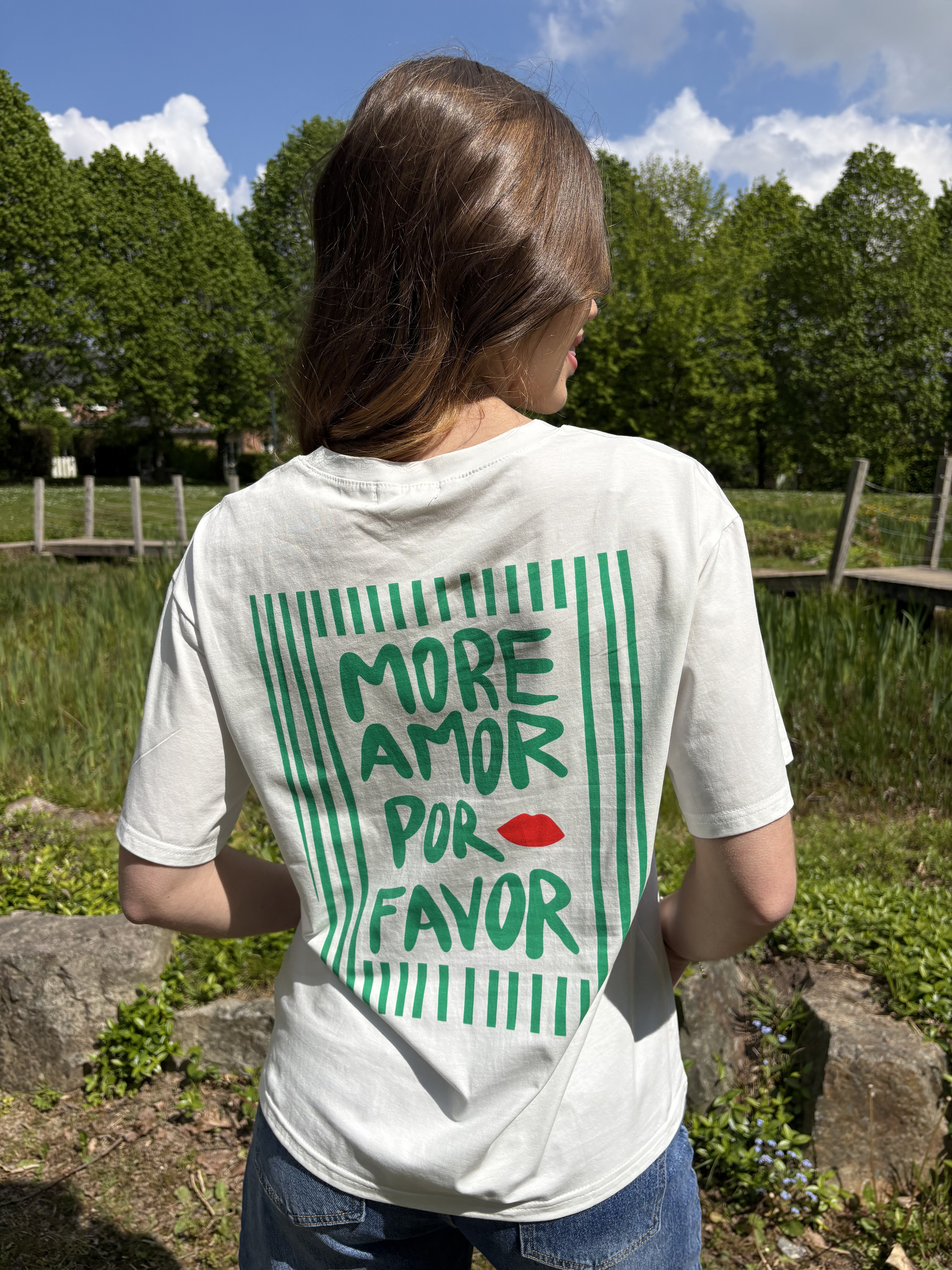 T-shirt More Amor por Favor vert