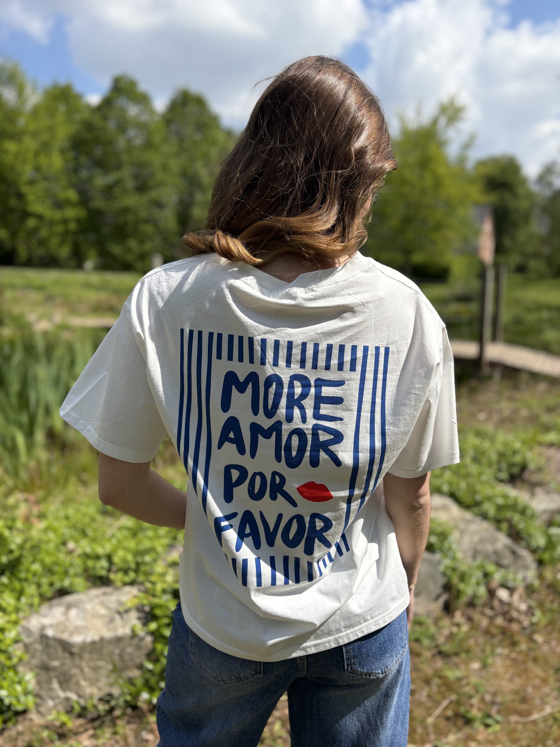 T-shirt More Amor Por Favor bleu