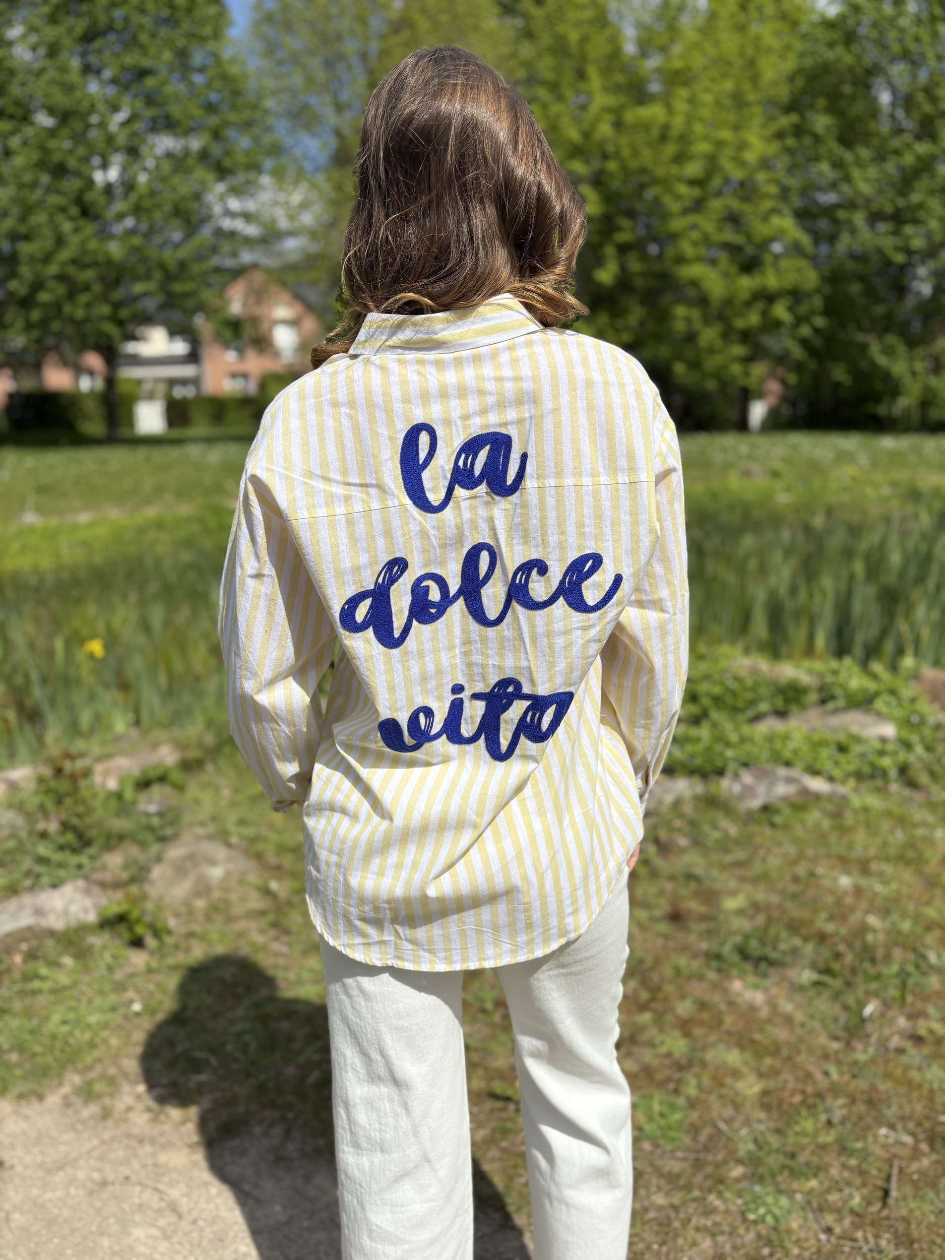 Chemise rayée Dolce vita jaune