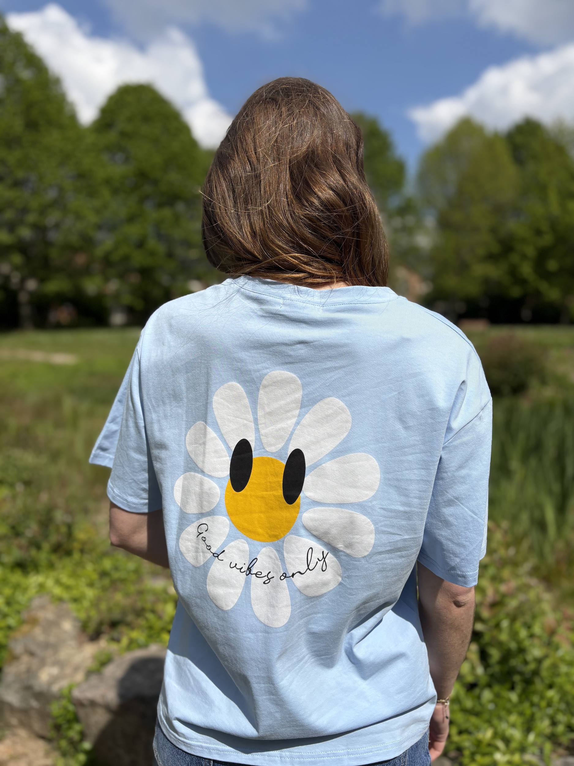 T-shirt fleur bleu