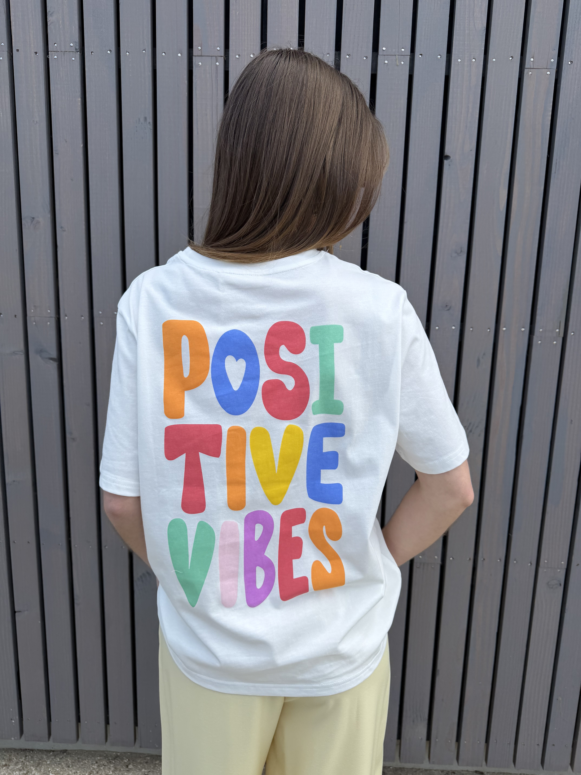 T-shirt positive vibes multicolore